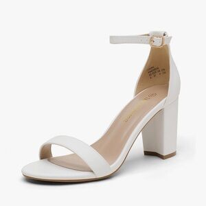 Chic White Ankle Strap Heels